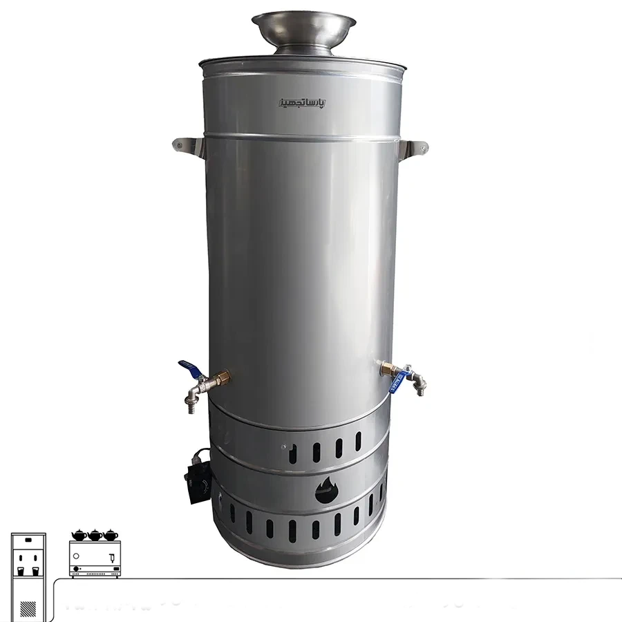 سماور هیئتی گازی 120 لیتری بدون تنوره پارساتجهیز