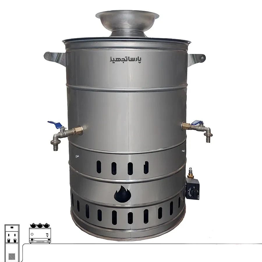 سماور هیئتی گازی بدون تنوره 60 لیتری پارساتجهیز