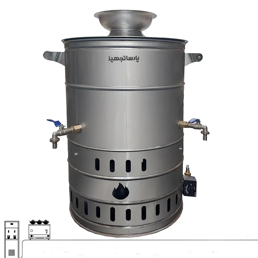 سماور گازی تنوره دار 60 لیتری هیئتی پارساتجهیز