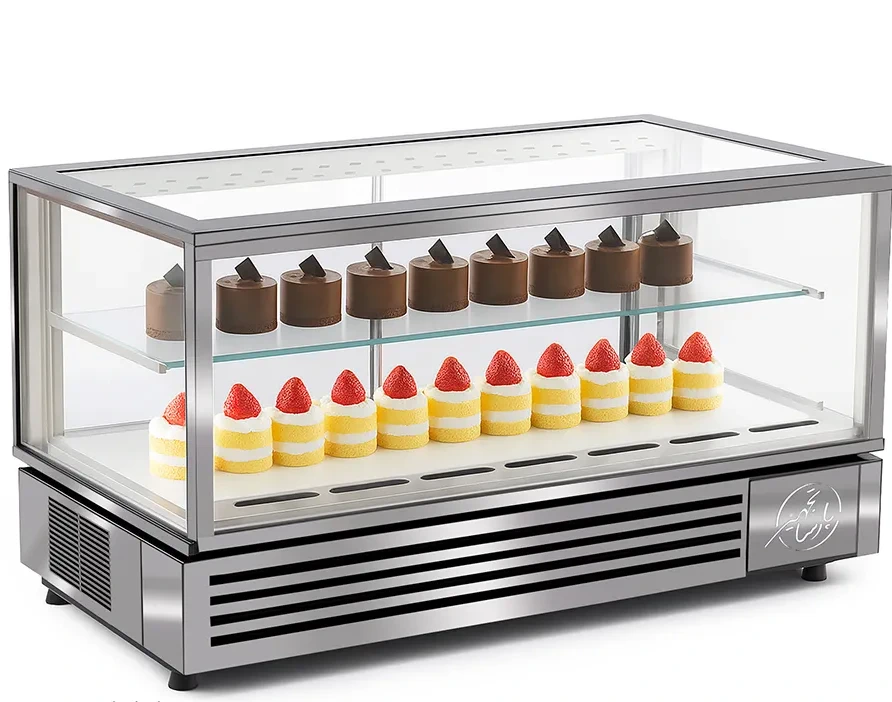 ویترین کیک یخچالی استیل 90 سانتی